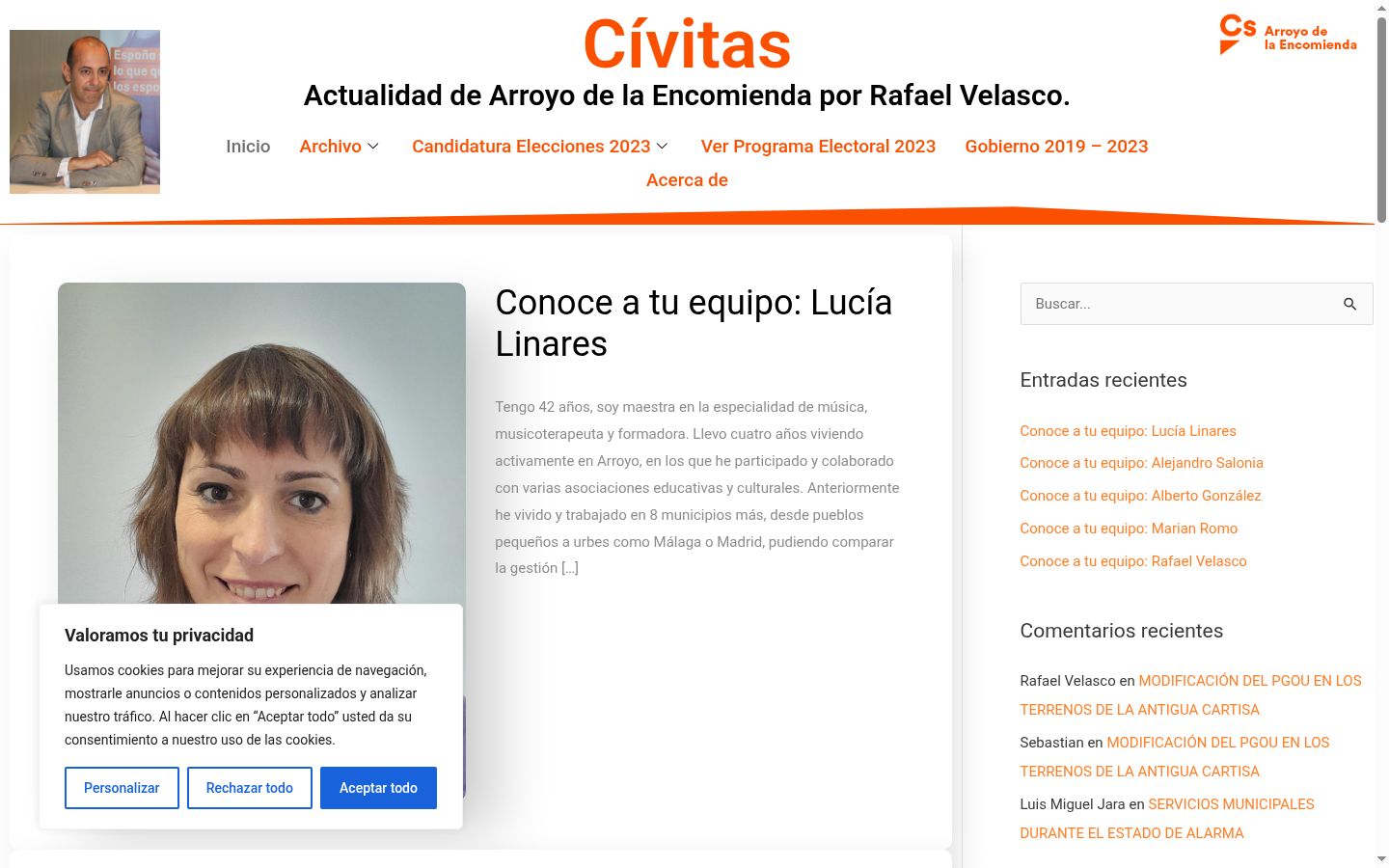 Screenshot del banner di consenso mostrato prima di qualsiasi interazione
