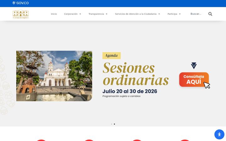 Screenshot of concejoenvigado.gov.co