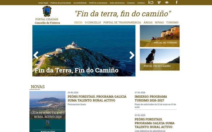 Screenshot of concellofisterra.gal