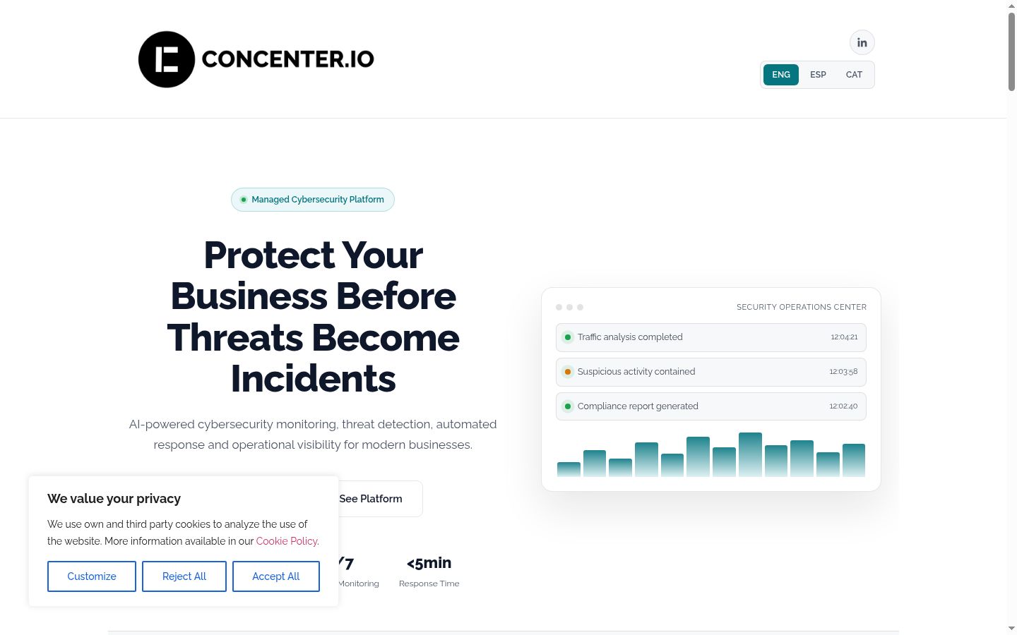 Screenshot of the consent banner shown before any interaction