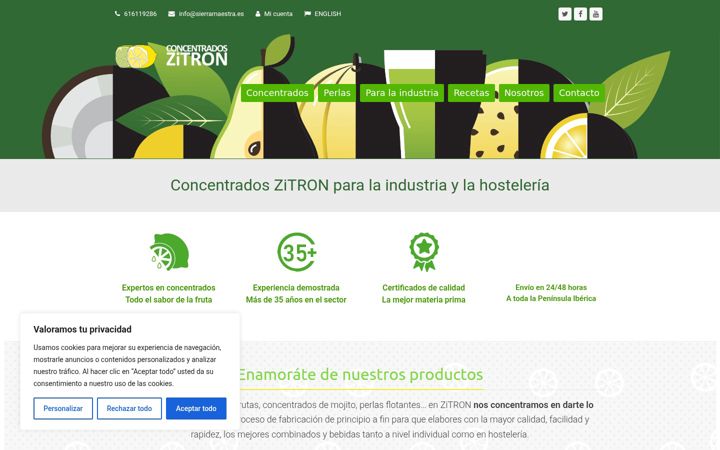Screenshot of concentradoszitron.com