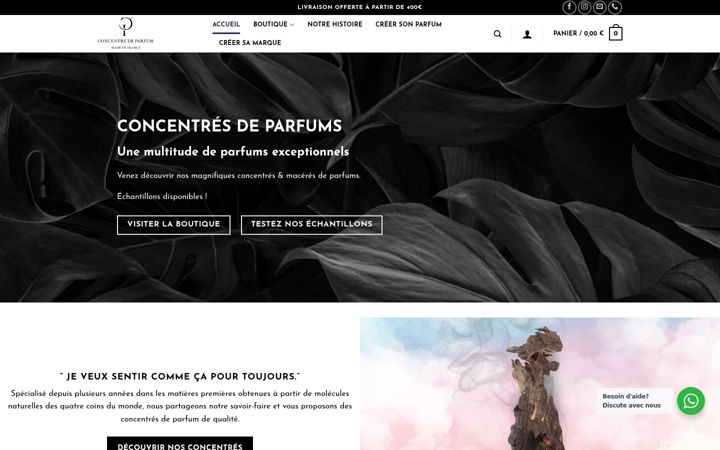 Screenshot of concentredeparfum.com