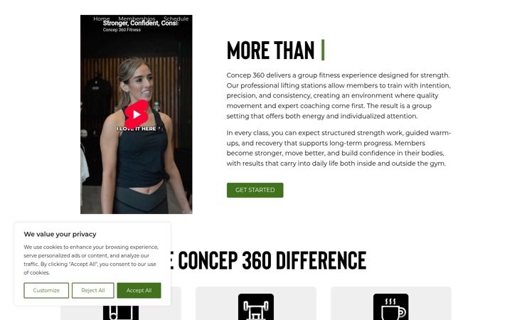 Screenshot of concep360fitness.com