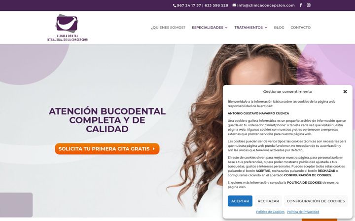 Screenshot of concepcionclinicadental.com
