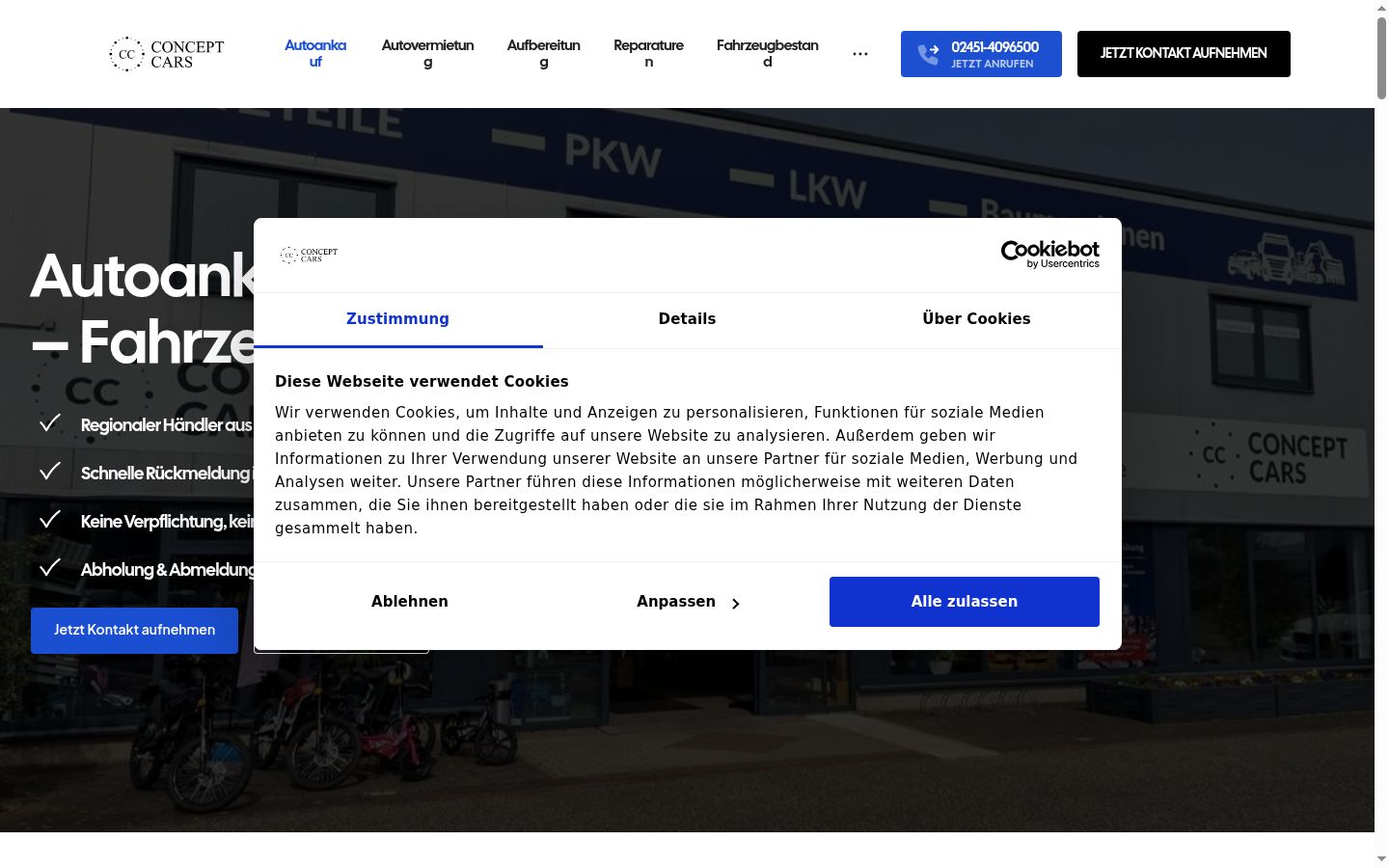 Snímek obrazovky baneru souhlasu zobrazeného před jakoukoli interakcí