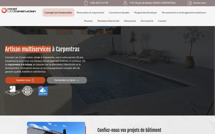 Captura de ecrã de concept-leo-construction.fr