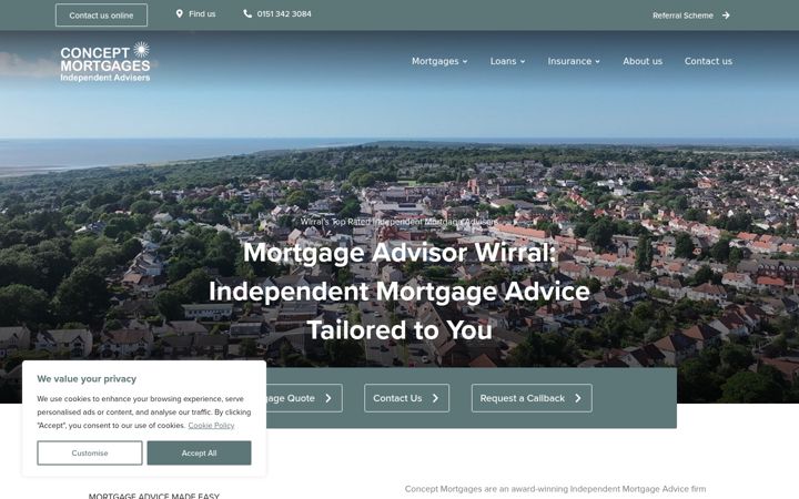 Ekrano kopija concept-mortgages.co.uk