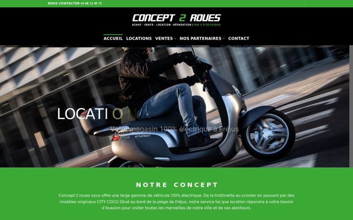 Snímek obrazovky concept2roues.fr