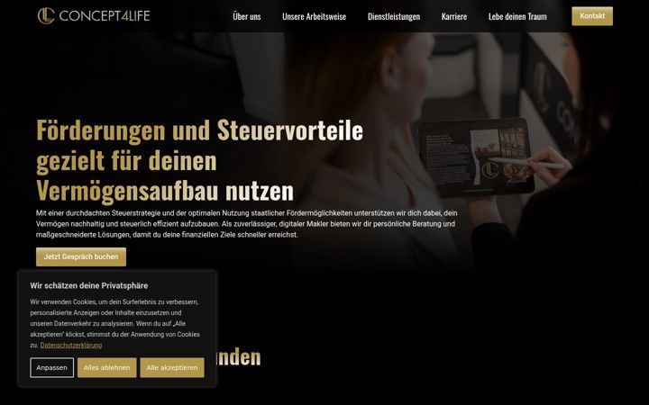 Screenshot of concept4life.de
