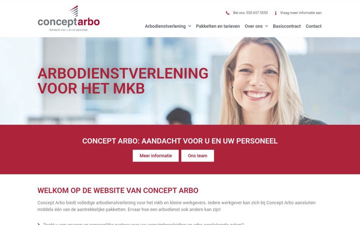 Skærmbillede af conceptarbo.nl