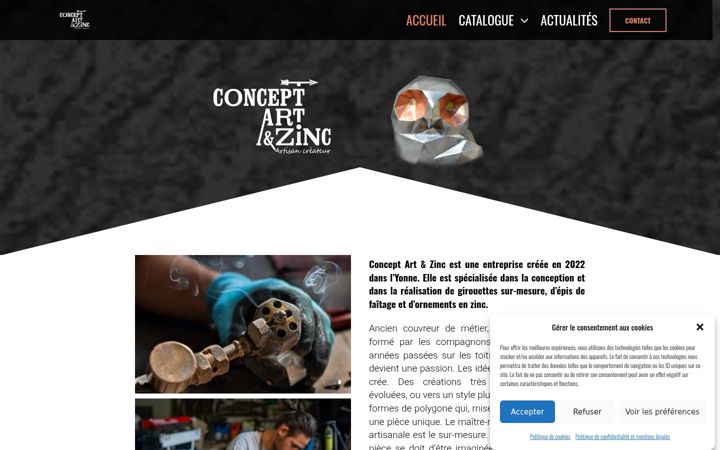 Screenshot of conceptartzinc.fr