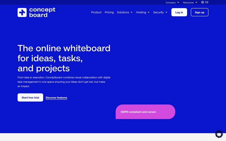 Captura de pantalla de conceptboard.com