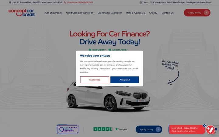 Screenshot of conceptcarcredit.co.uk