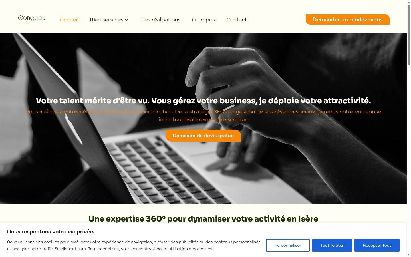 Screenshot del banner di consenso mostrato prima di qualsiasi interazione