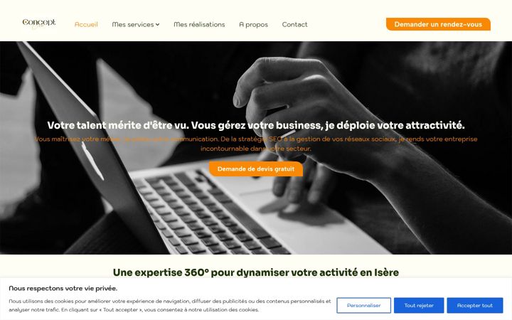 Snímek obrazovky conceptcom.fr