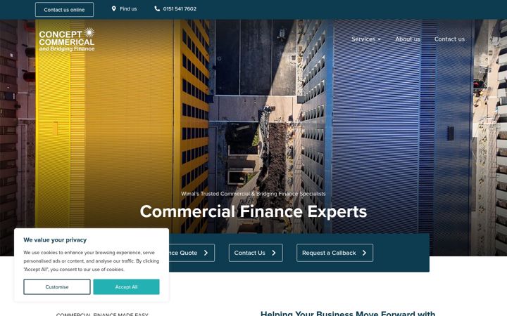 Ekrano kopija conceptcommercialfinance.co.uk