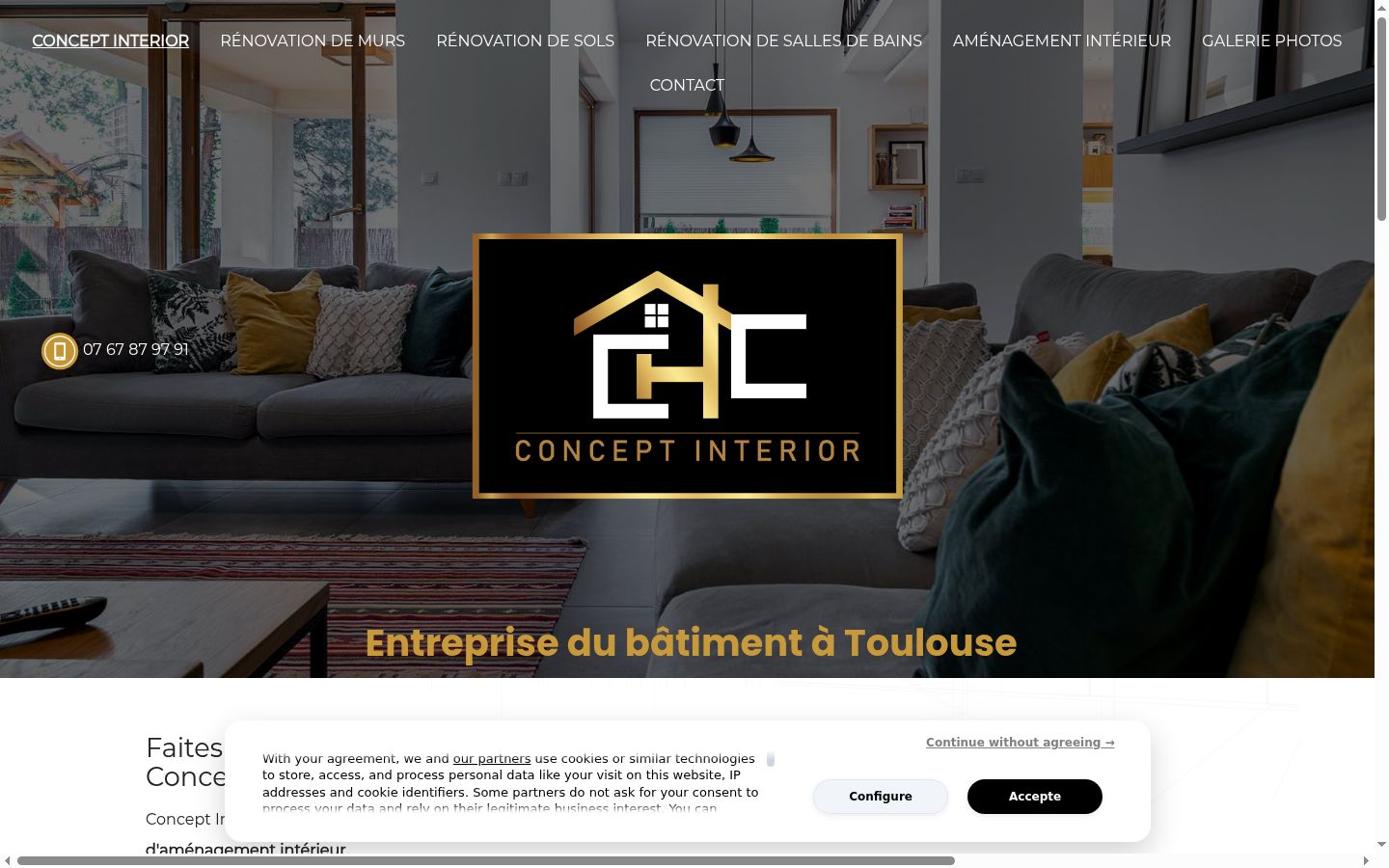 Screenshot del banner di consenso mostrato prima di qualsiasi interazione