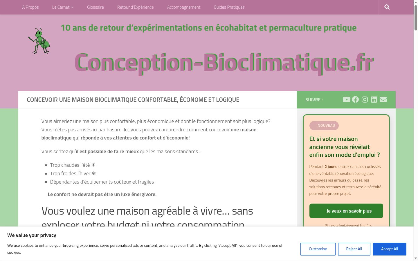 Screenshot del banner di consenso mostrato prima di qualsiasi interazione