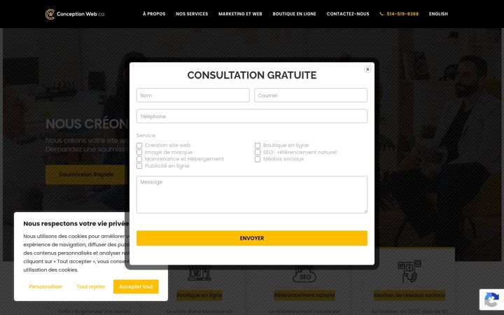 Screenshot of conception-web.ca