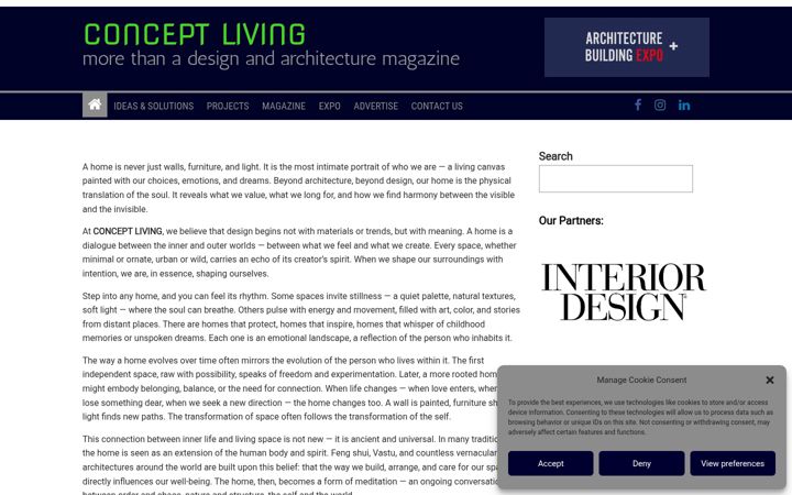 Screenshot of conceptlivingmagazine.com