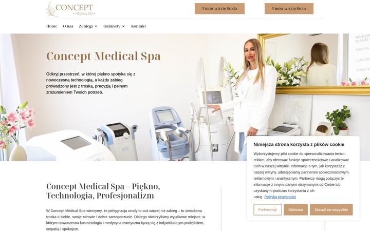 Snímek obrazovky conceptmedicalspa.pl