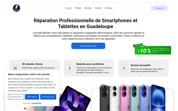 Snímek obrazovky conceptmobile.fr