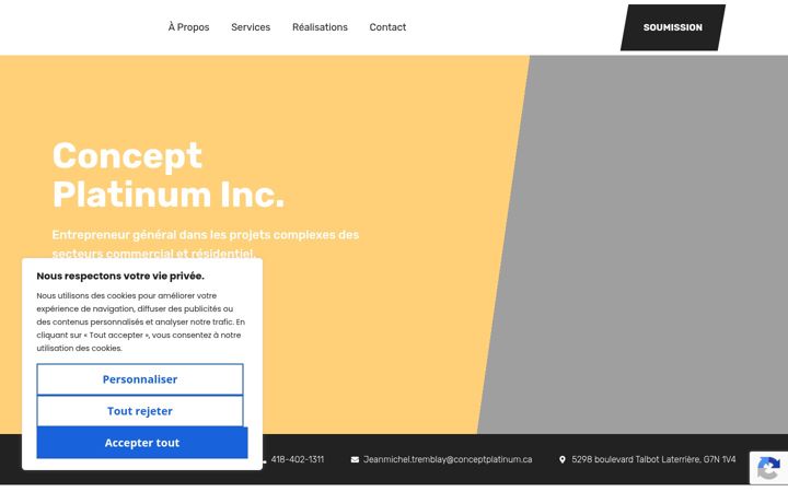 Skärmbild av conceptplatinum.ca