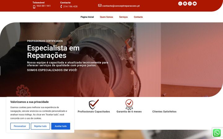 Screenshot of conceptreparacoes.pt