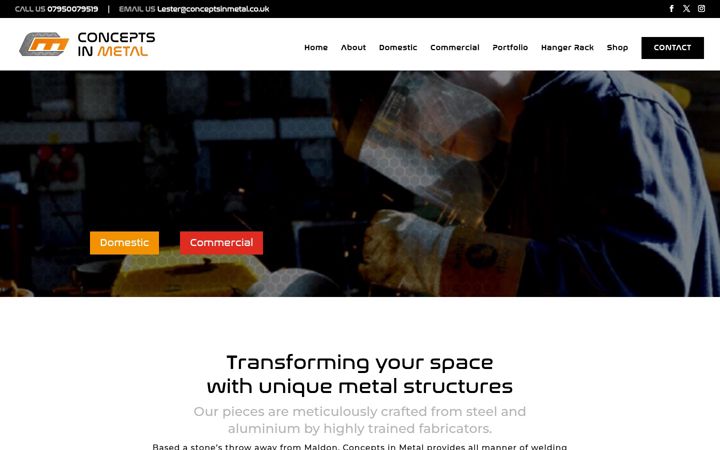 Screenshot of conceptsinmetal.co.uk