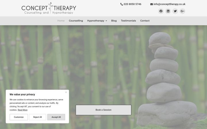 Screenshot of concepttherapy.co.uk