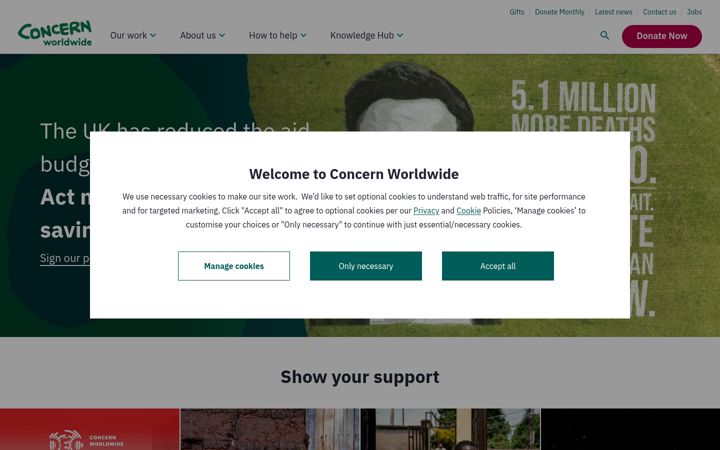 Screenshot of concern.org.uk