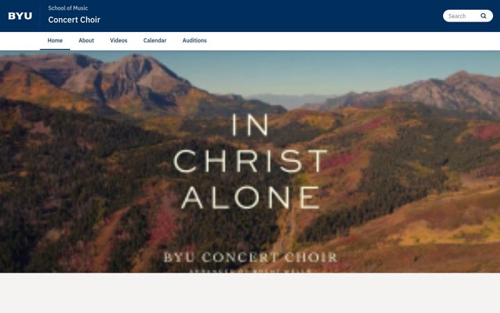 Screenshot of concertchoir.byu.edu