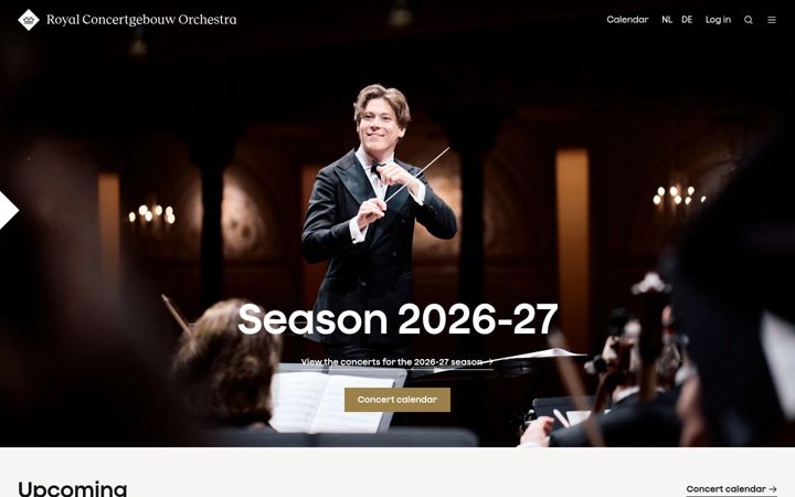 Kuvakaappaus sivustosta concertgebouworkest.nl