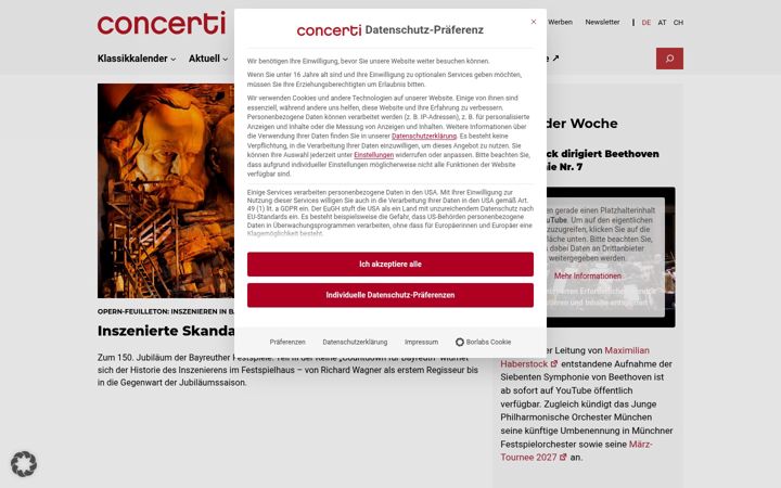 Screenshot of concerti.de