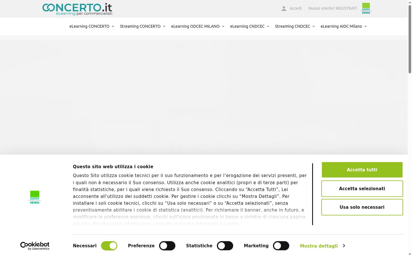 Screenshot des Einwilligungsbanners vor jeglicher Interaktion