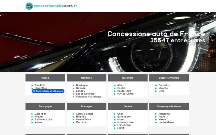 Snímek obrazovky concessionnaireauto.fr