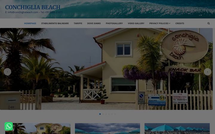 Screenshot of conchigliabeach.com