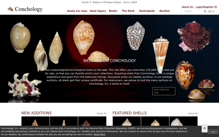 Screenshot of conchology.be