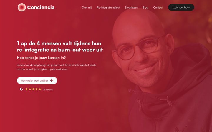 Screenshot of conciencia-coaching.nl