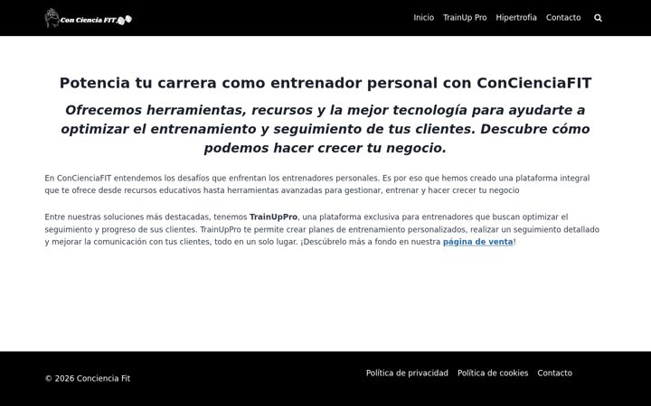 Screenshot of concienciafit.com