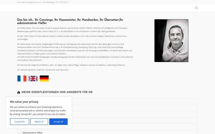 Screenshot of conciergebeziers.com
