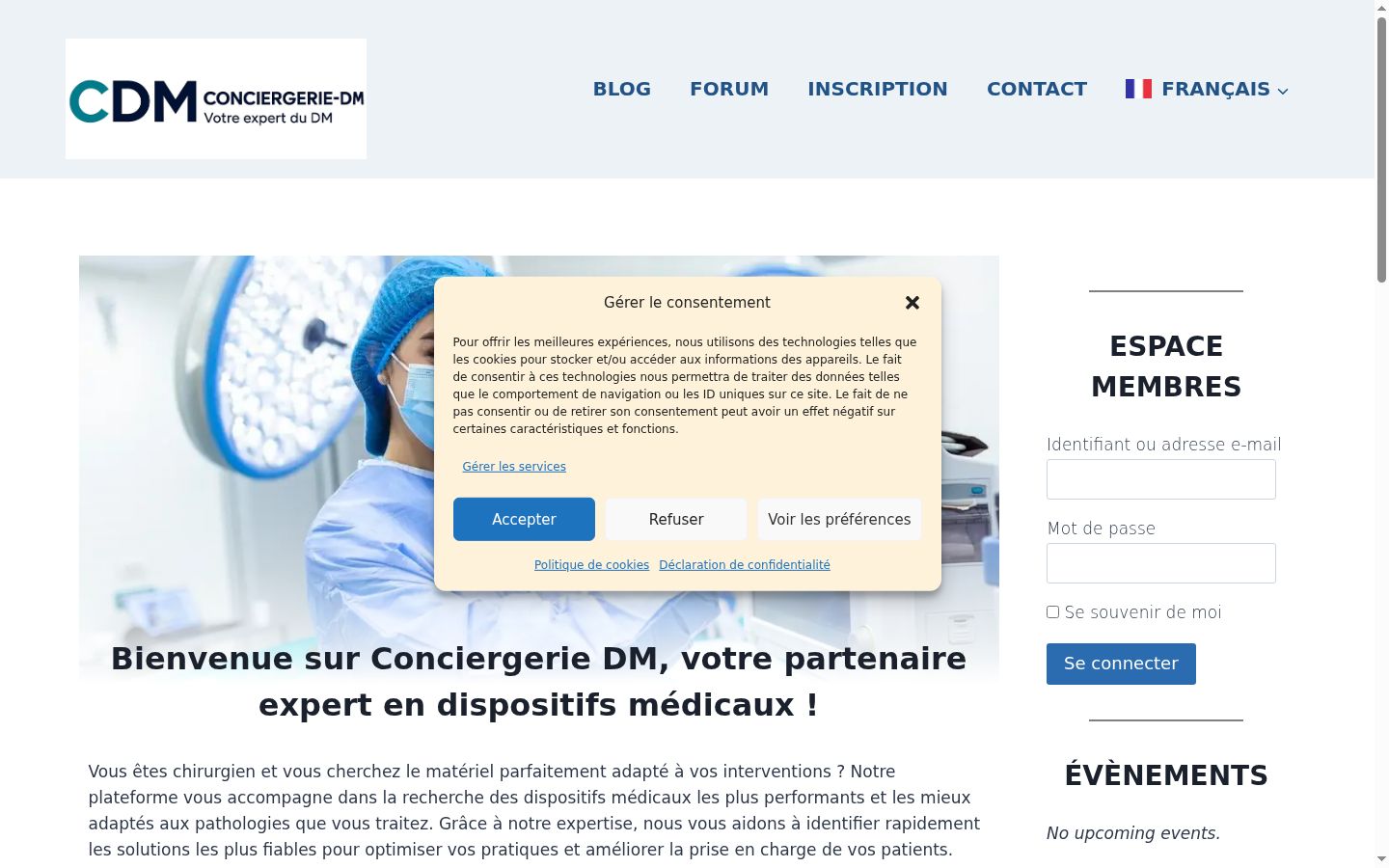Screenshot del banner di consenso mostrato prima di qualsiasi interazione