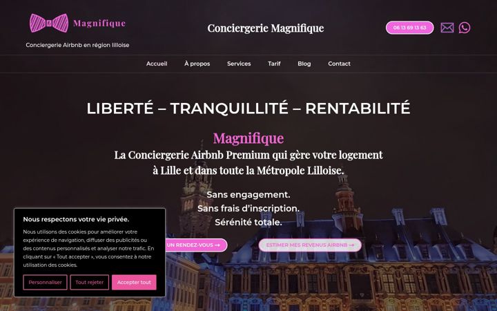 Screenshot of conciergerie-magnifique.com
