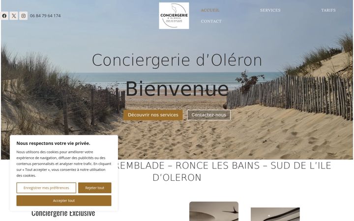Screenshot of conciergerie-oleron.com