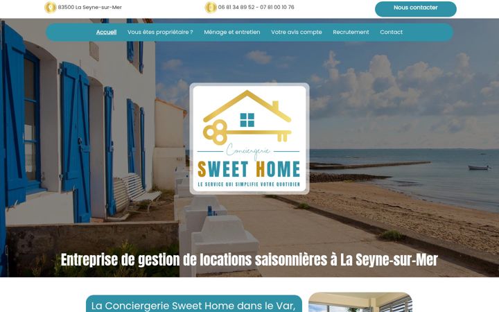 Screenshot of conciergerie-sweethome-83.fr