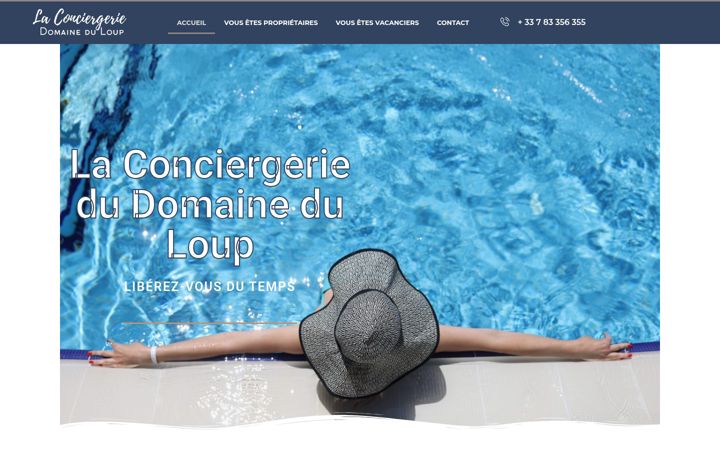 Screenshot of conciergeriedomaineduloup.com