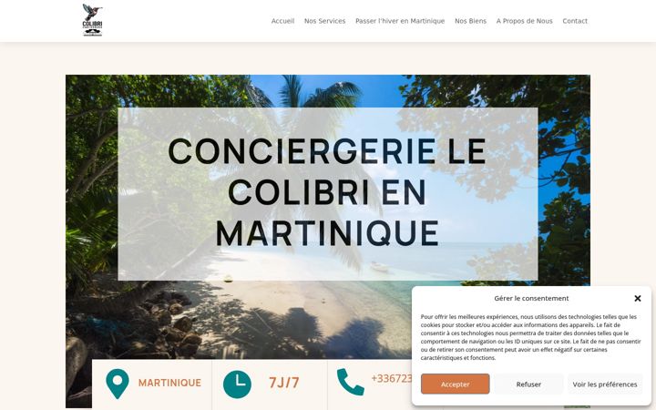 Screenshot of conciergerielecolibri.com