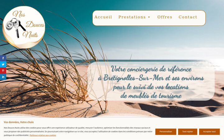Screenshot of conciergerienosdoucesnuitsbreti.com