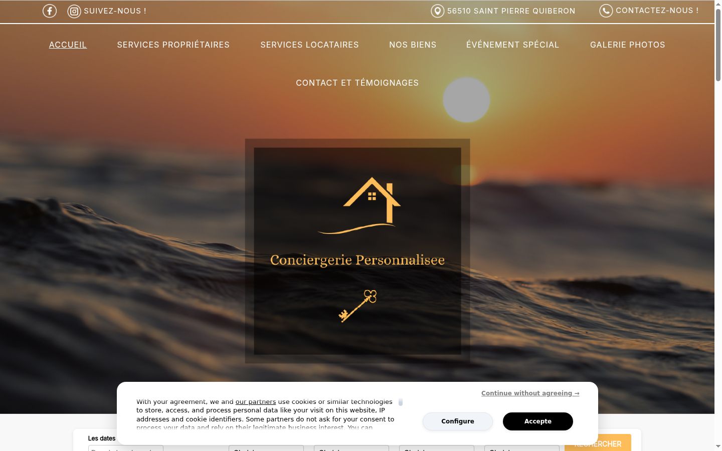 Screenshot del banner di consenso mostrato prima di qualsiasi interazione