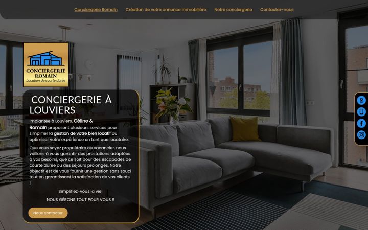 Screenshot του conciergerieromain.fr